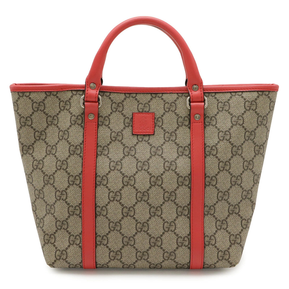 Gucci GG Supreme Handbag Leather Beige Cream Neon Pink